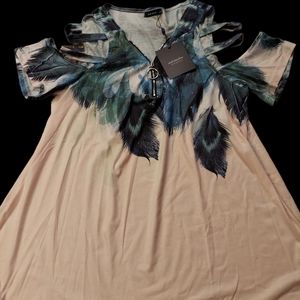 Just Fashion Now Womens 1/4 Zip Strappy Blouse NWT Size 2XL